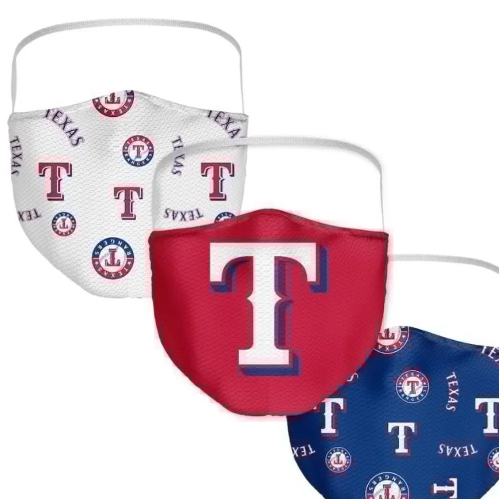New in Package TEXAS RANGERS Men's Women's Face Covering Mask Masks Set of 3